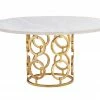 AUGUST- MAUI DINING TABLE WITH 60" WHITE CARRERA MARBLE TOP Tables