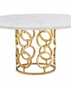 AUGUST- MAUI DINING TABLE WITH 60" WHITE CARRERA MARBLE TOP Tables