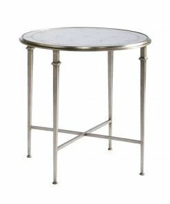AUGUST- Side Tables Barlow Round End Table (Silver)