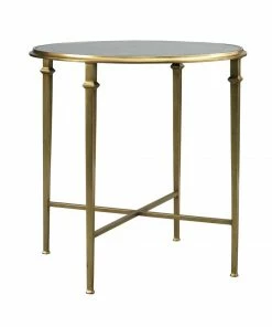 AUGUST- Barlow Round End Table (Gold)