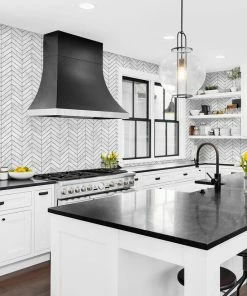 WALLQU- Marbled Chevron Luxe Haven