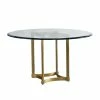 AUGUST- Dining Tables Stella Glass Pedestal Dining Table (60" Round - Gold)