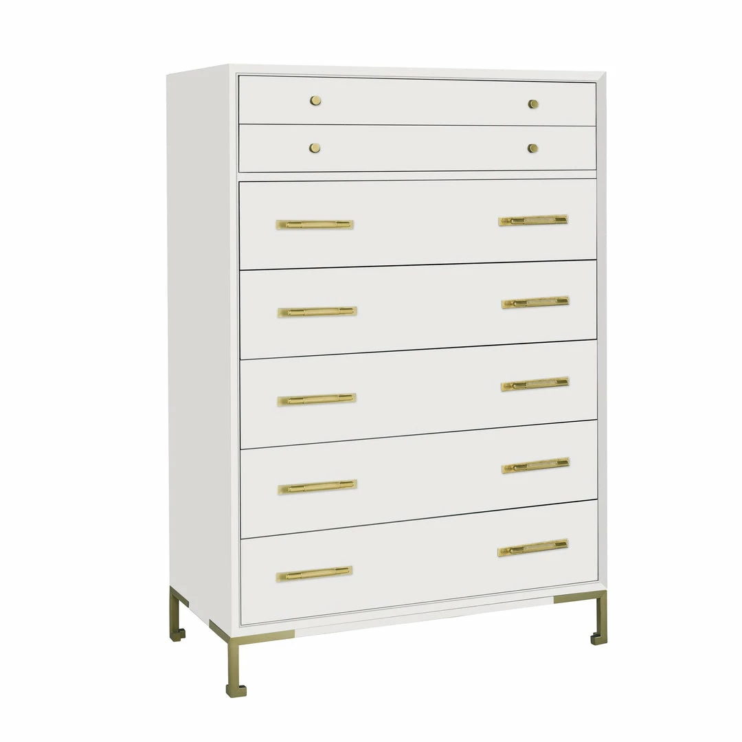 AUGUST- Julien Tall Drawer Chest (Snow) 3 AUGUST- Julien Tall Drawer Chest (Snow)