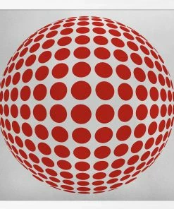 WENDOV- Abstract Silver Leaf Graphic Red