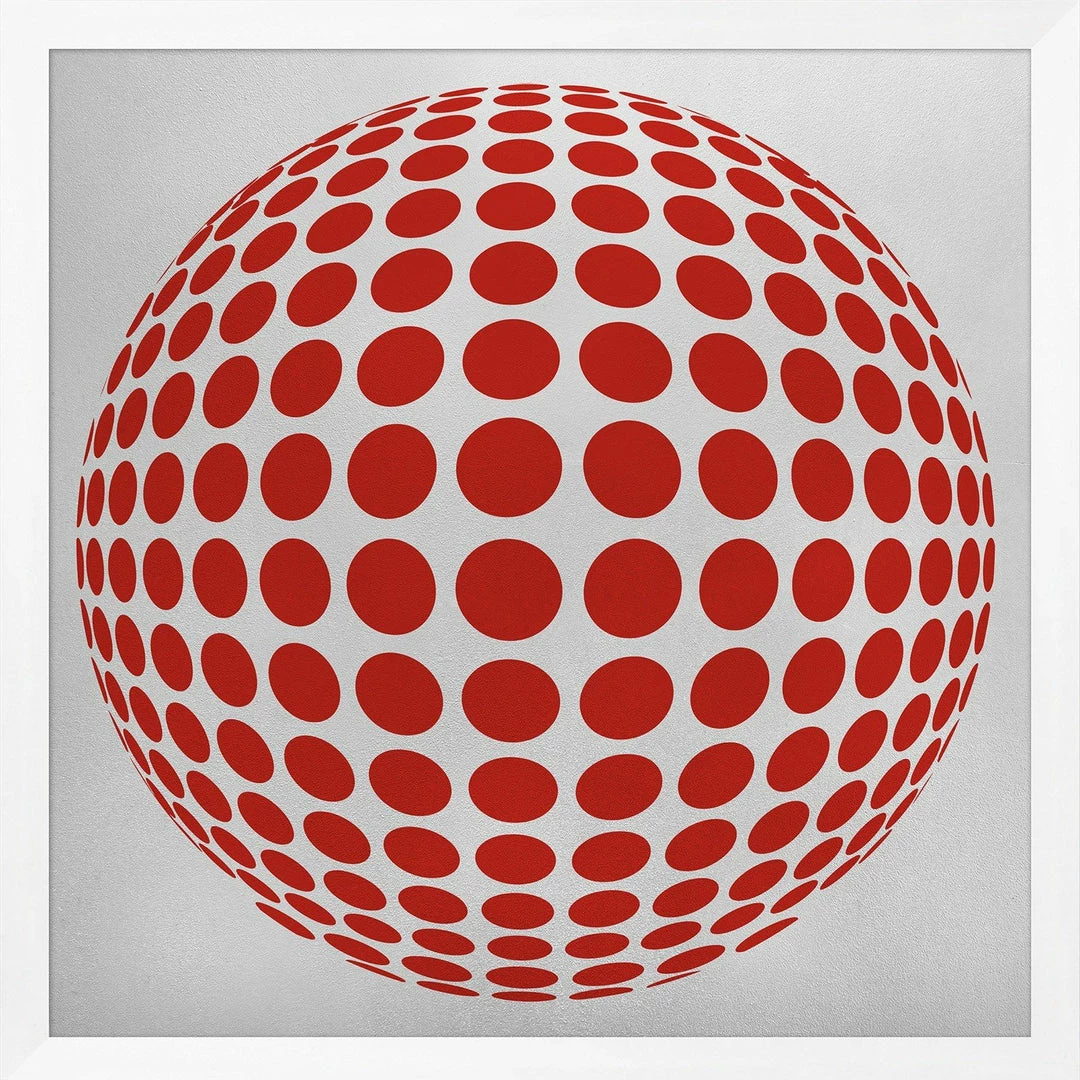 WENDOV- Abstract Silver Leaf Graphic Red 3 WENDOV- Abstract Silver Leaf Graphic Red