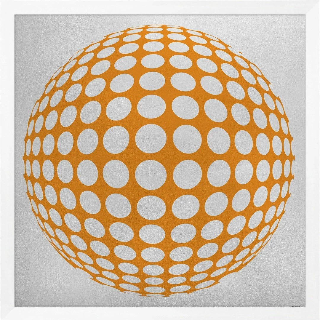 WENDOV- Silver Leaf Graphic Orange Abstract 3 WENDOV- Silver Leaf Graphic Orange Abstract