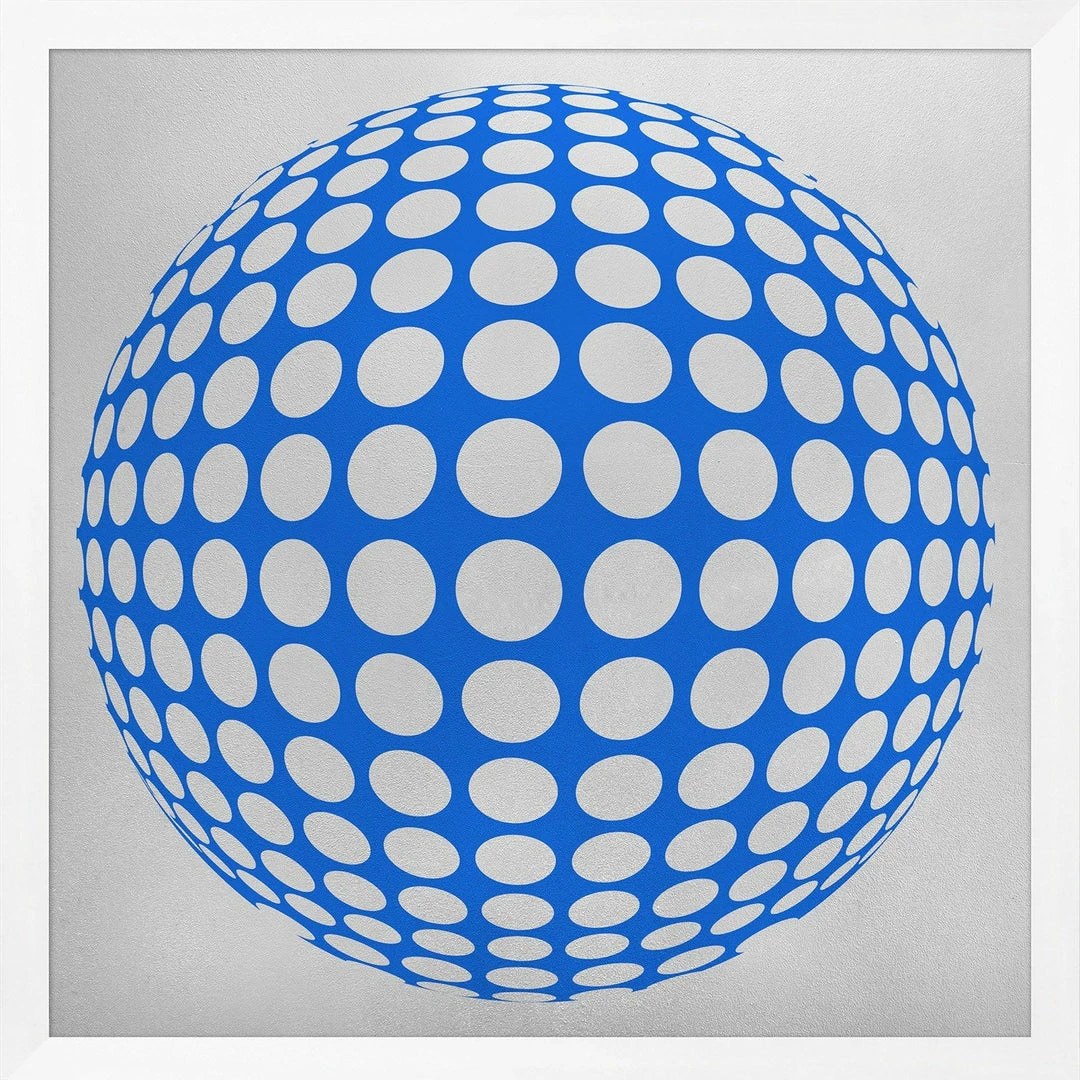 WENDOV- Abstract Silver Leaf Graphic Blue 3 WENDOV- Abstract Silver Leaf Graphic Blue