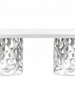 AUGUST- Tables SAN MARINO DINING TABLE WITH 96" NATURAL IVORY CONCRETE TOP