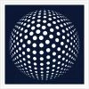 WENDOV- Navy Sphere 3 Abstract