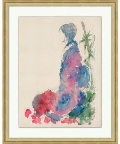 WENDOV- Figurative Seated Silk